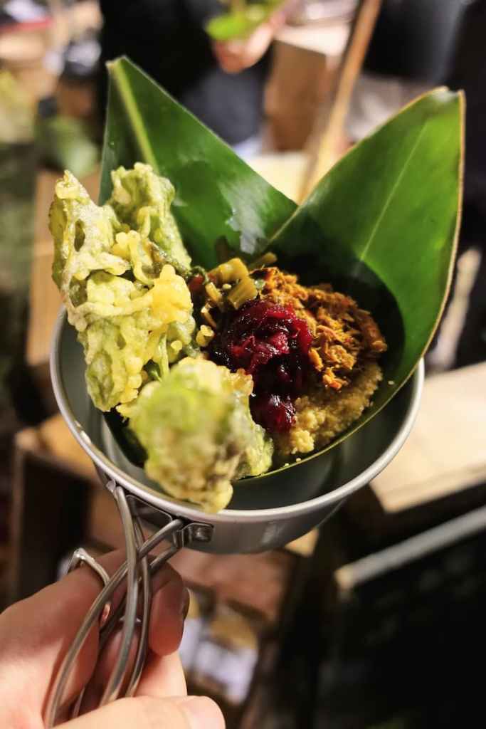 仁當煙燻鰹魚小米飯，結合布農族小米飯與仁當風味的慢食料理